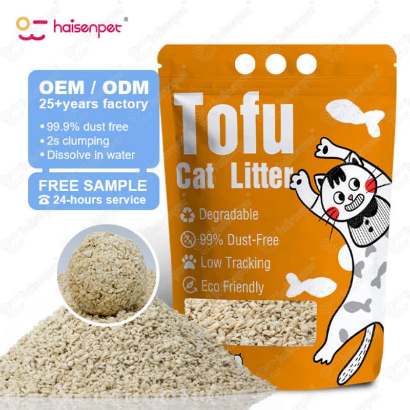 Low Dust Strong Clumping Long Lasting Deodorization Broken Tofu Cat Litter