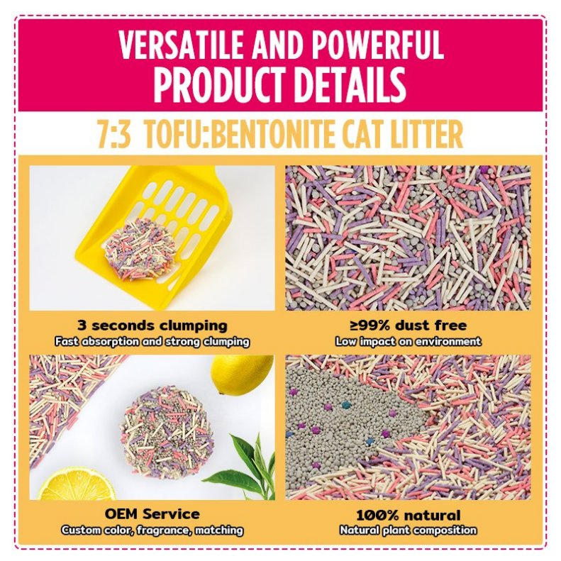 Factory Wholesale Dust Free Pine Corncob Crystal Clumping Bentonite Tofu Cat Litter