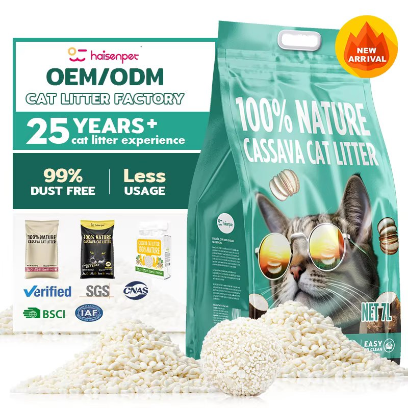 Fast Delivery Organic Unscented OEM/ODM Plant Cassava Cat Litter