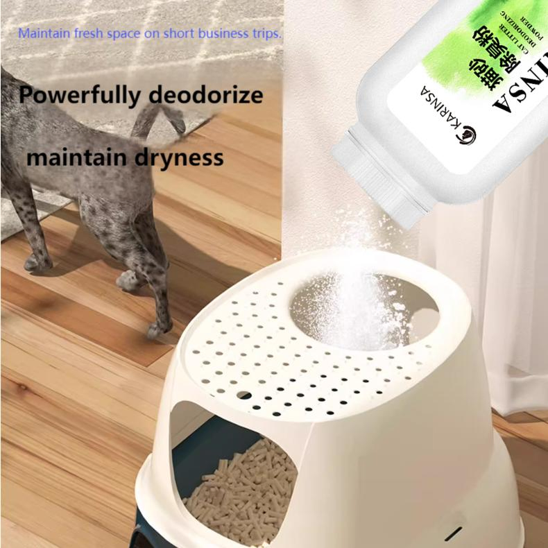 Cat Litter Deodorizing Powder with Bentonite Clay - Absorbent Odor-Free