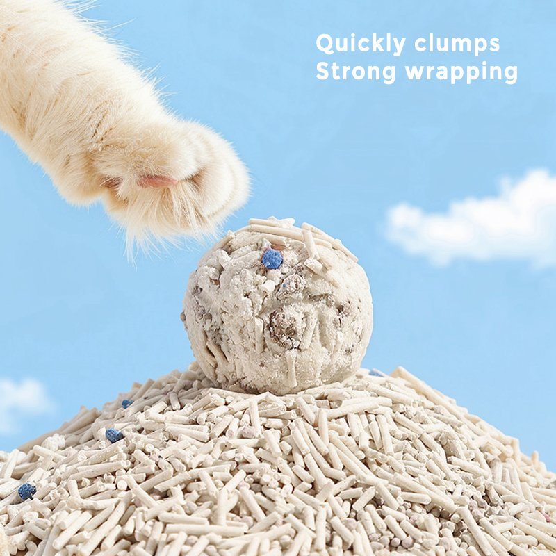 Cat Litter Wholesale Manufacturer Bentonite Tofu Mixed Cat Sands Blueberry Flavour Super Deodorising Eco-Friendly High Quality Biodegradable Kitty Litter