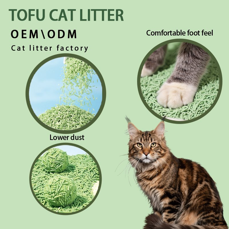Arena Para Gatos Factory Price Tofu Cat Litter 1.5mm 100% Eco-Friendly Natural Flushable 2.0mm Original Sand Pure Tofu Cat Litter