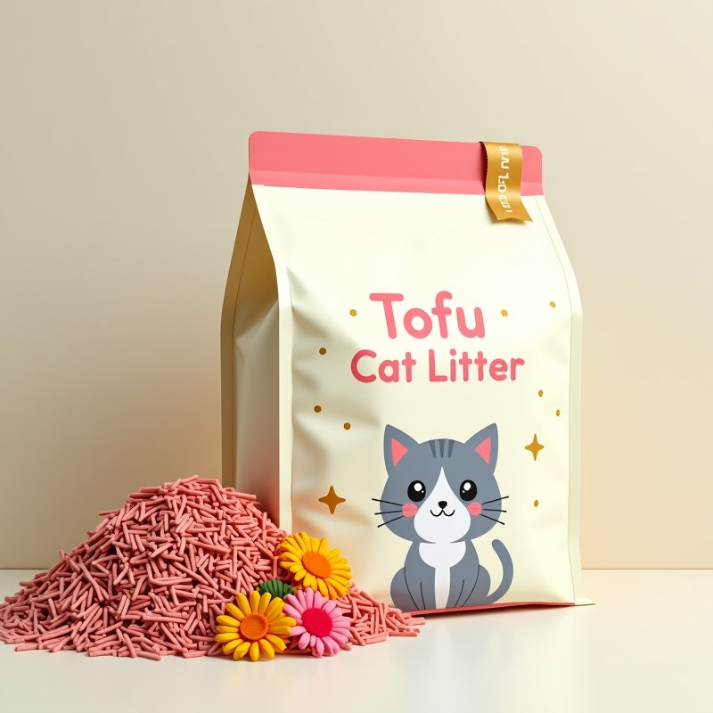 Factory Wholesale High Quality Tofu Cat Litter 100% Pure Natural Ingredients Pink Peach Scented Cat Litter Super Strong Clumping Non-Sticky Cat Litter