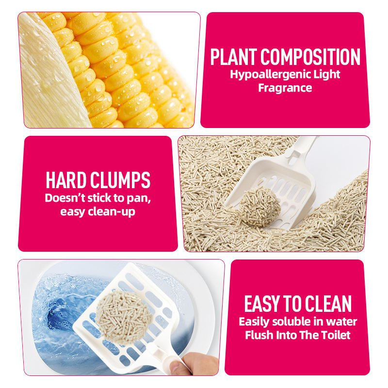 Low Dust Strong Clumping Long Lasting Deodorization Broken Tofu Cat Litter