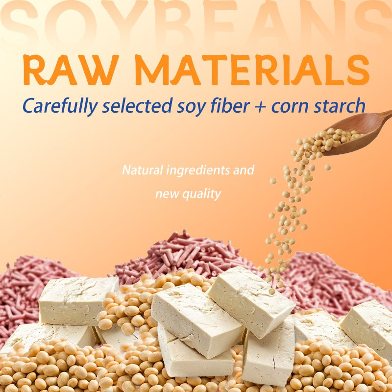 Strong-Clumping Crushed Tofu Cat Litter Offering Superior Odor Control and Low Dust
