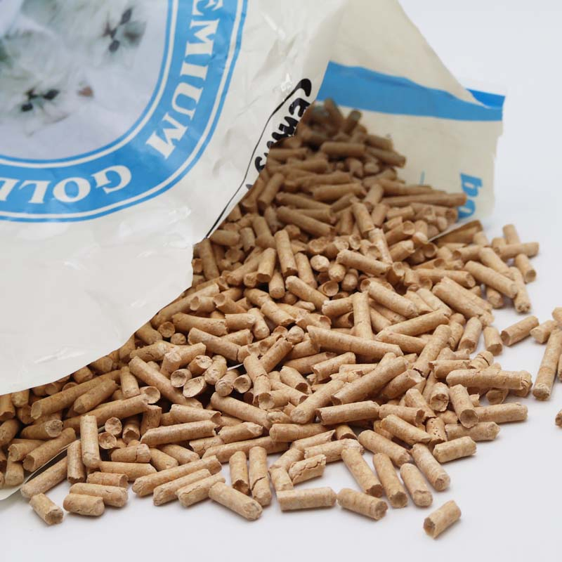 Pine Wood Cat Litter Water Soluble Chip Odor-Control Pellets Cat Litter Flushable