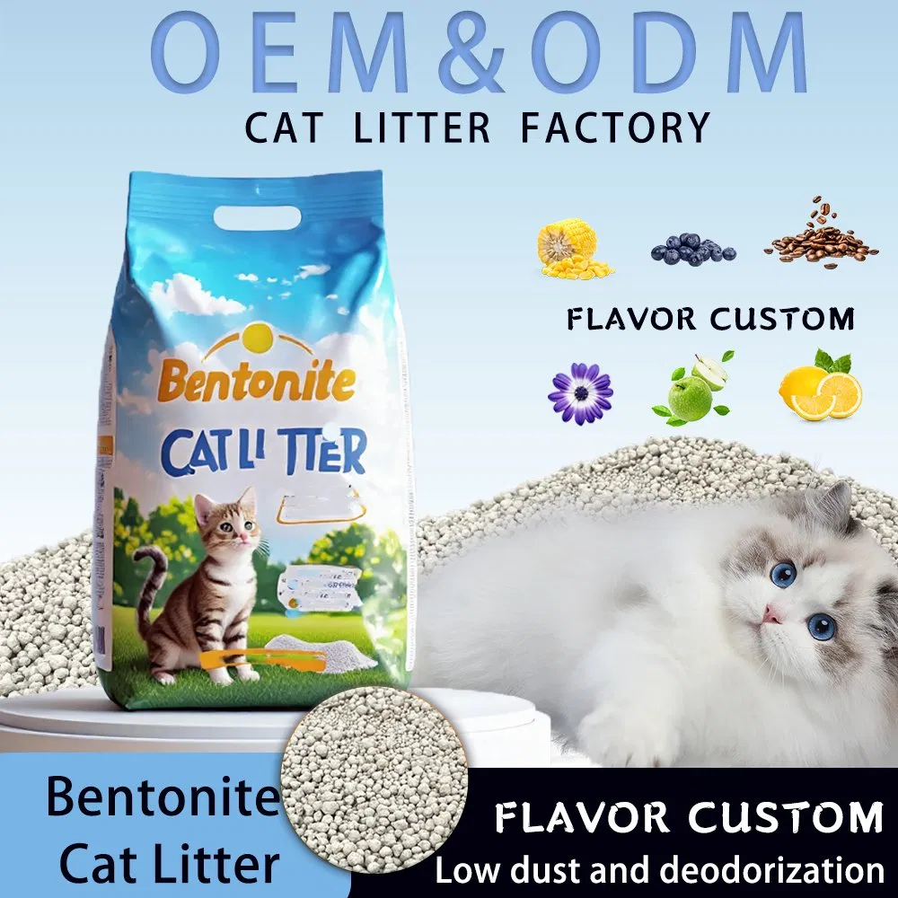 Hot Pet Accessories New Listing White Bentonite Urine Checking Ultra-Clear Absorbent Non-Sticky Bottom Dust-Free Bentonite Cat Litter