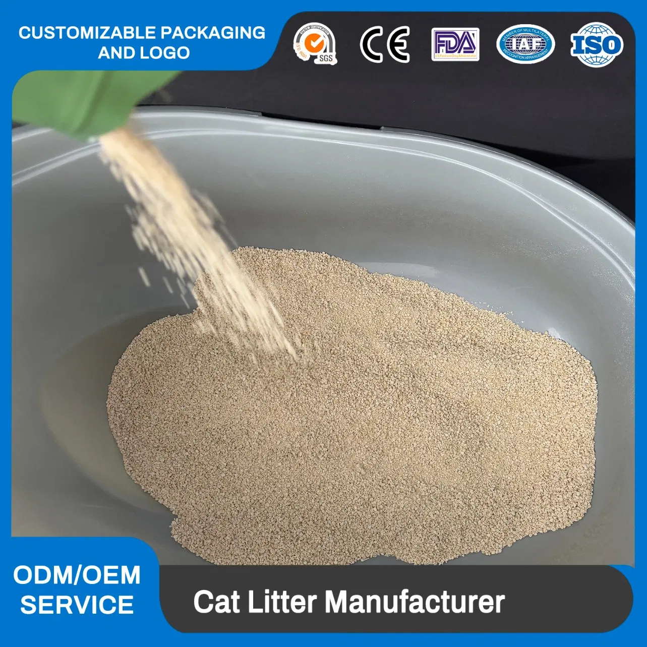 Lightweight No Residue Pet Bamboo and Cassava Cat Litter Ensures Clean Litter Box Surfaces Without Sticking Making Daily Scooping Quick and Effortless