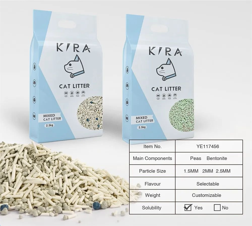 Cat Litter Sand Manufacturers 70% Natural Tofu Cat Litter 30% Bentonite Clay Particles Mixed Cat Litter