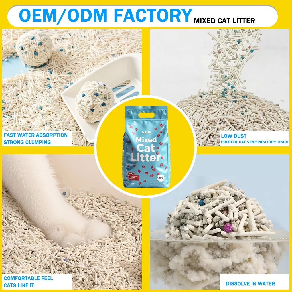 Scented Cat Litter Low Tracking Cat Litter Premium Cat Litter Small Clumping High Water Absorption Rate Tofu and Bentonite Mixed Cat Litter