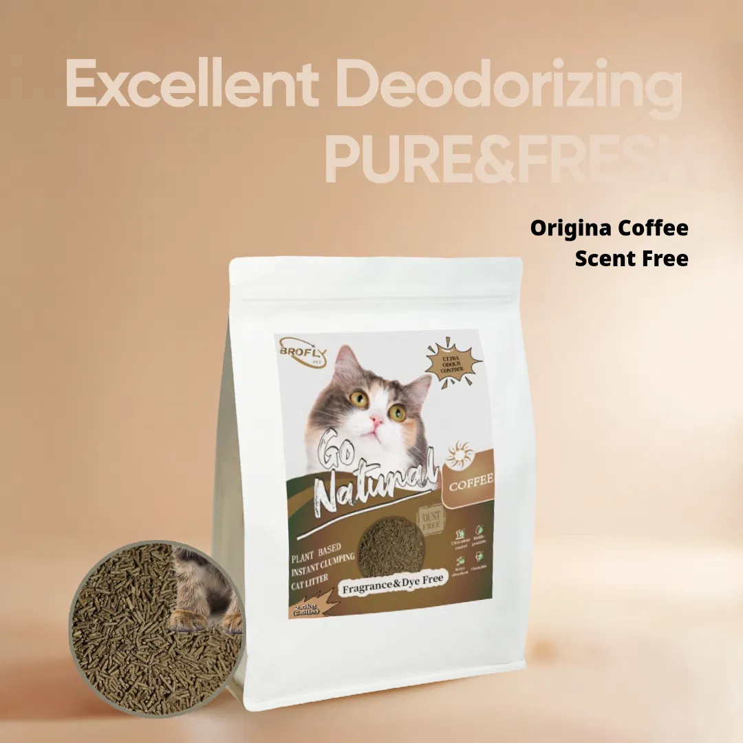 Wholesale Biodegradable Coffee Cat Litter in 2.5kg Kraft Paper Bag