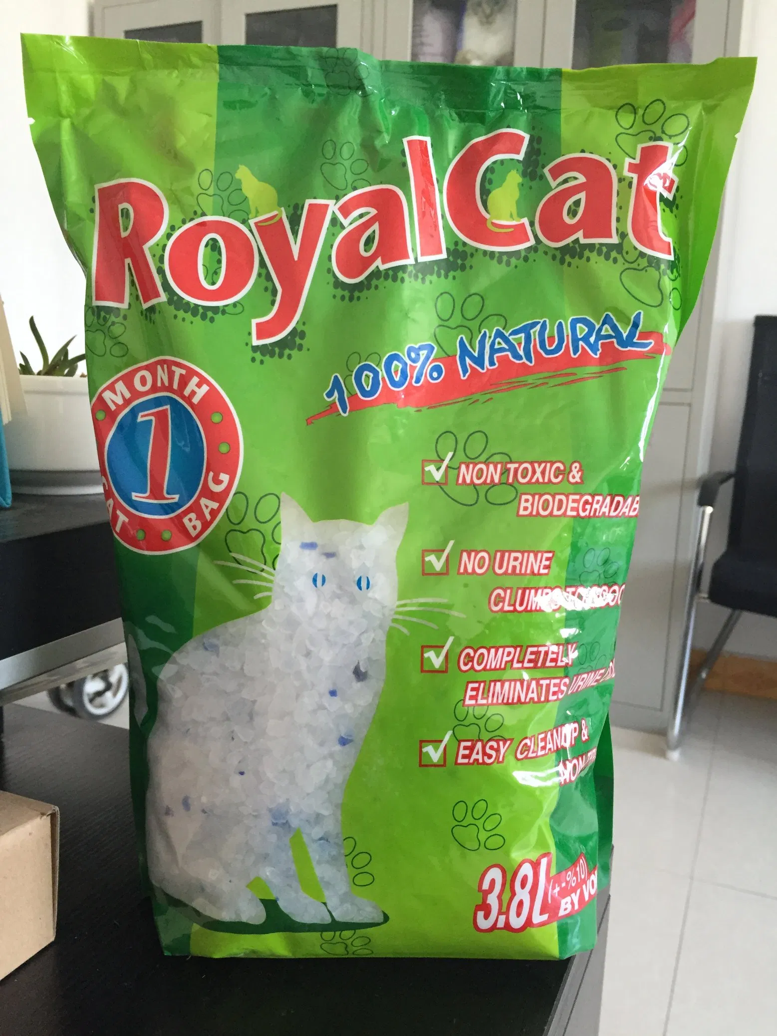 Ultra Less Dust and Strong Odor Control Natured Non-Clumping Silica Gel Cat Litter
