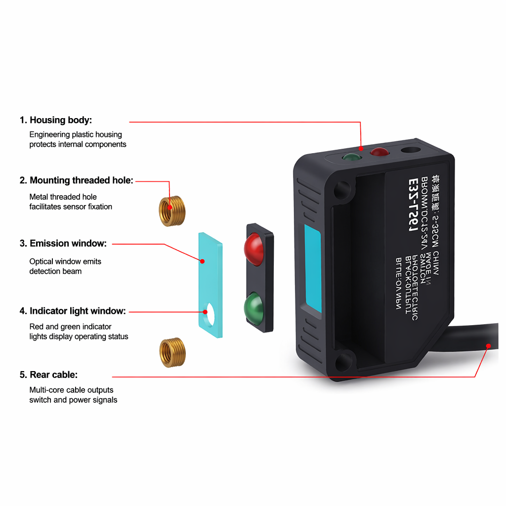 OEM Photoelectric Sensor Diffuse Reflective Infrared Detection Switch DC12-24V NPNOutput Optical Sensor for Object Detection Pricelist, Companies