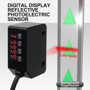 ODM Conveyor Belt Inspection Digital Laser Reflective Photoelectric Sensor With Background Suppression Adjustable Detection Height Manufacturer, Product