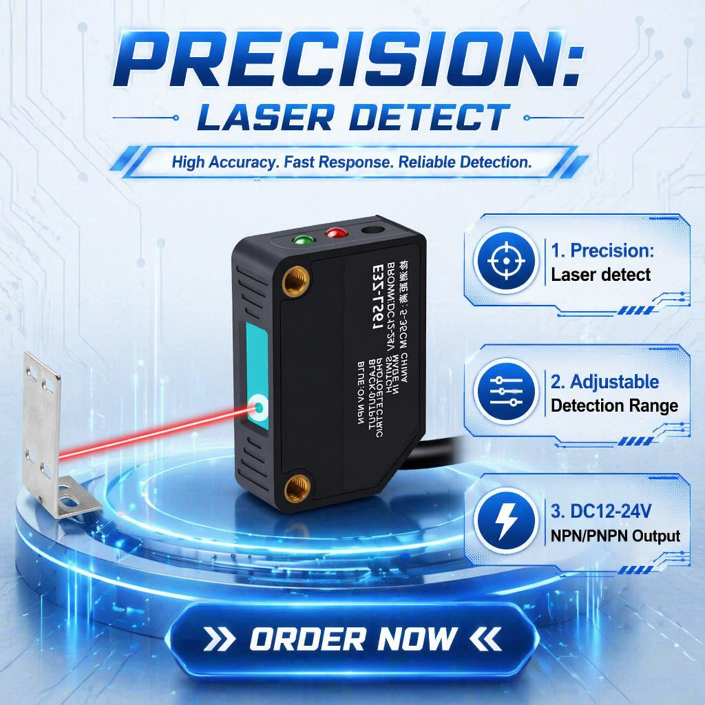 OEM Photoelectric Sensor Diffuse Reflective Infrared Detection Switch DC12-24V NPNOutput Optical Sensor for Object Detection Pricelist, Companies