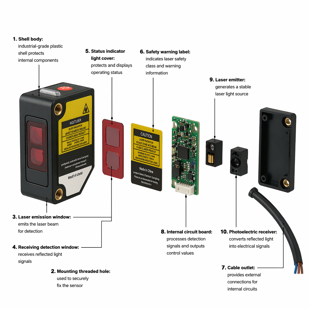 Best High Precision TOF Laser Sensor Industrial Distance Measurement Photoelectric Switch 50-3000mm Fast Response Automation System Suppliers, Product