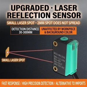 Custom Background Suppression Laser Photoelectric Sensor Adjustable Reflective Object Detection Switch Output High Accuracy Sensing Manufacturer, Supplier