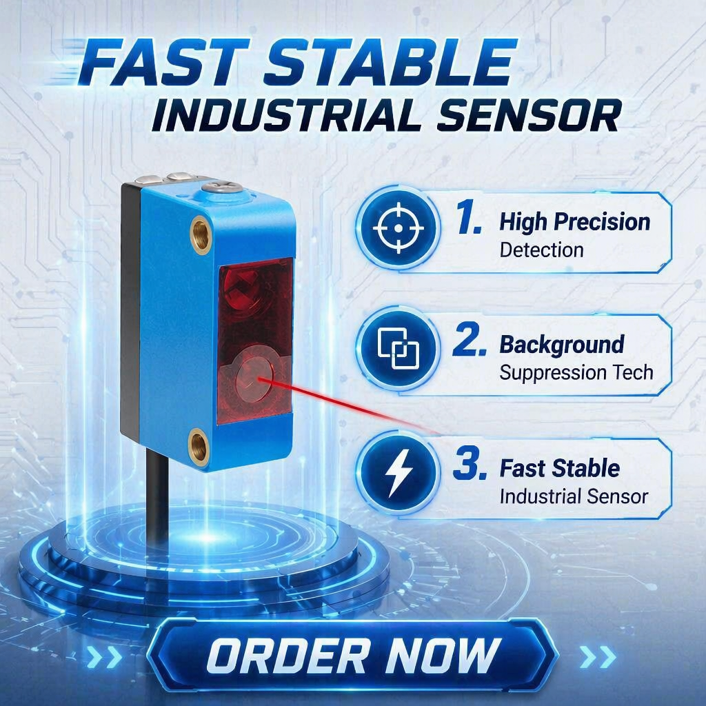 ODM Background Suppression Laser Photoelectric Sensor Infrared Industrial Automation Detection Switch Adjustable Distance NPN PNP Factory, Pricelist