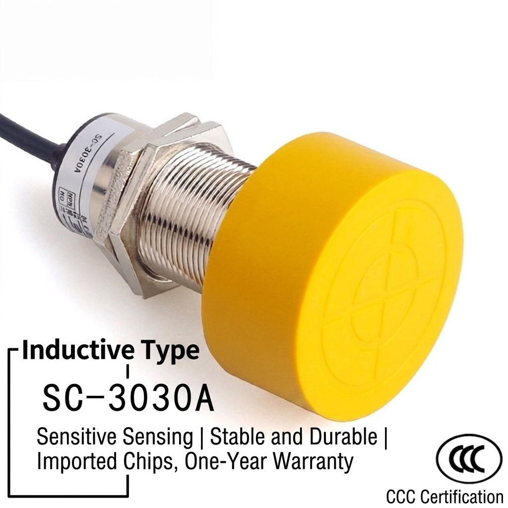 Custom Long-range Inductive Proximity Switch Sensor NPN Three-wire 24V Metal Detector Sensing Distance 30mm for Position Control Supplier, Factories