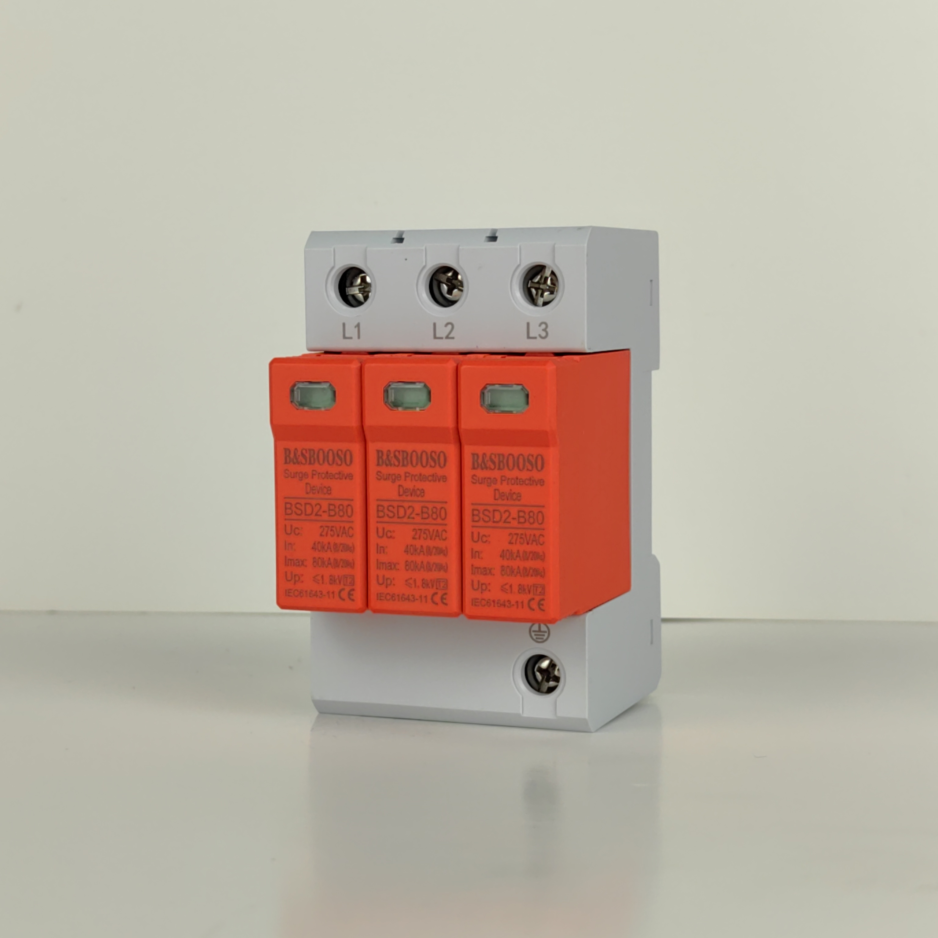 Whole House &amp; Industrial 3P T2 SPD-275V AC 80KA Imax Lightning Surge Protection for Solar System and Electronic Equipment