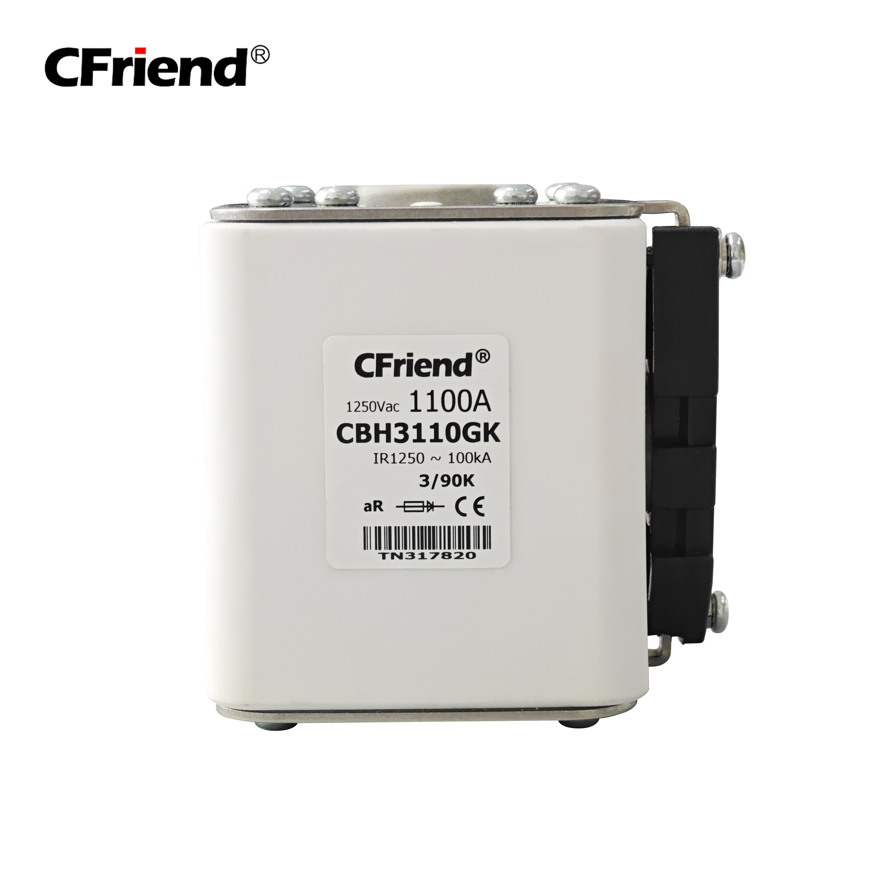 CFriend Ceramic Copper Fuse Link 1100A 1250Vac Power Electronics HRC Fuse Link Indicating Square Body Fuse CBH3110GK