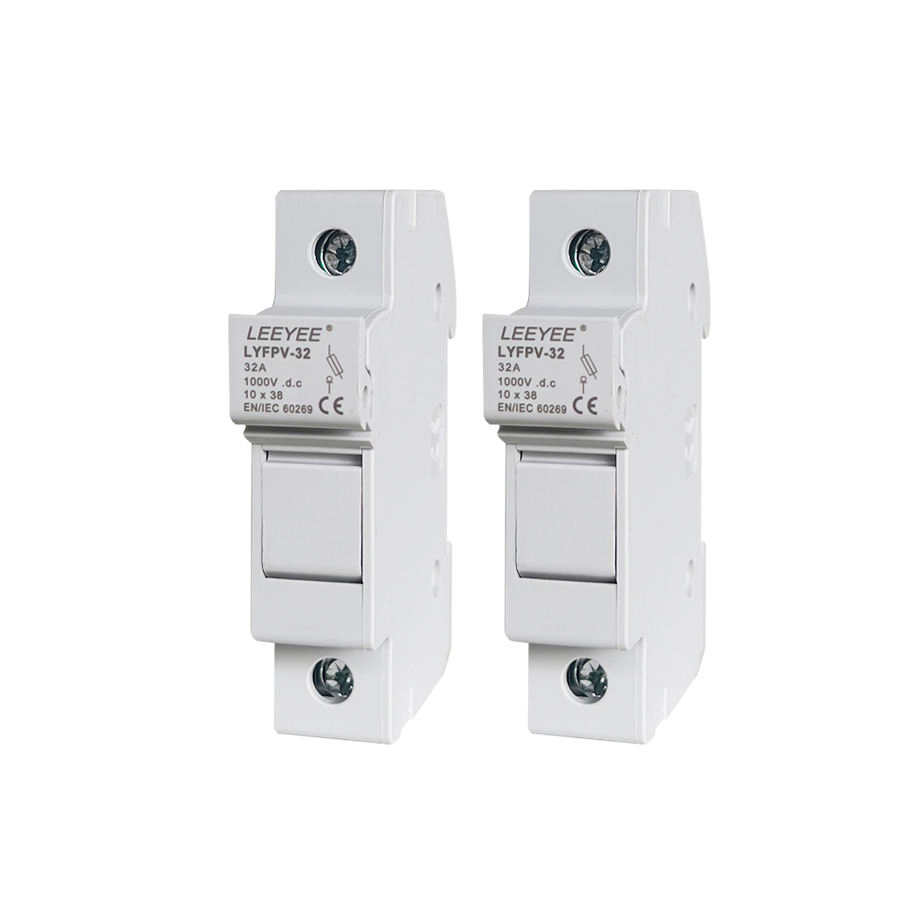 32A 10X38 1000V DC DIN Rail Fuse Holder with Fuse for Solar Power System