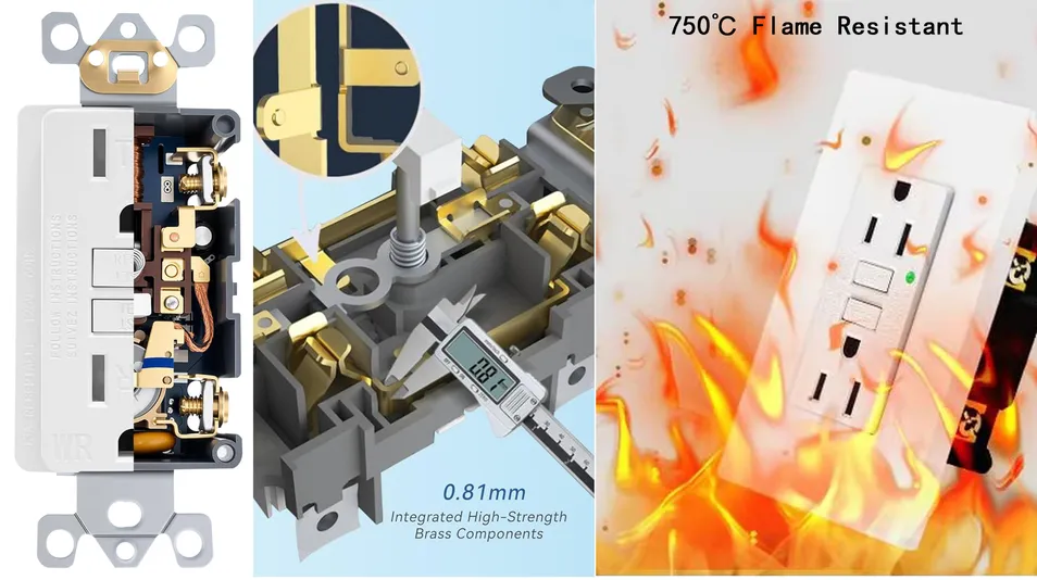 125V 60Hz GFCI Outdoor Electric Outlets Safety Build