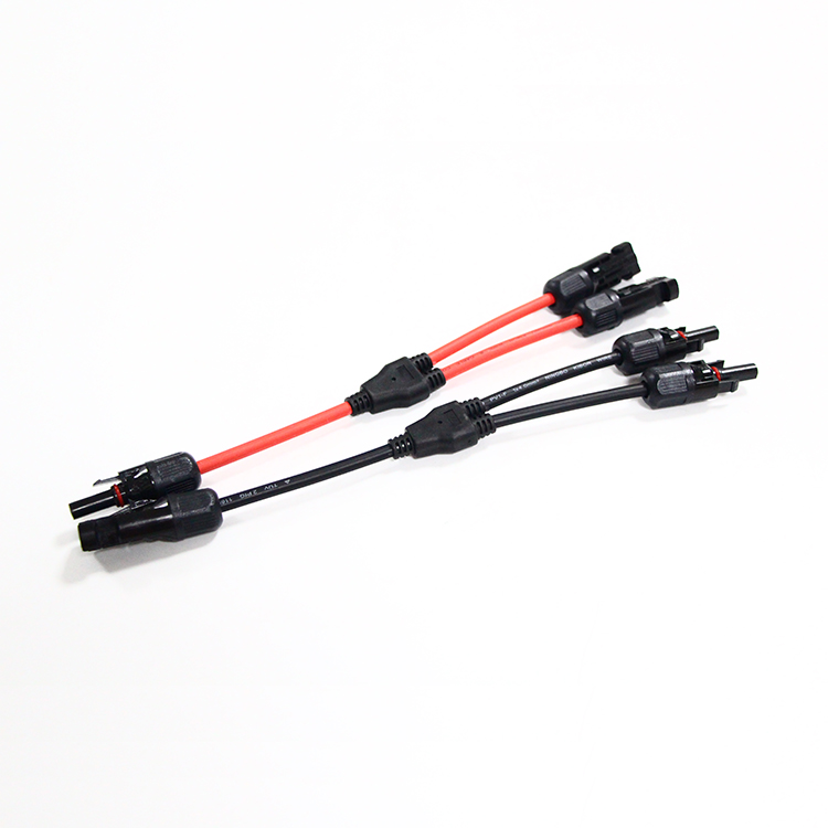UV Resistant Photovoltaic PV Connector Y Branch Parallel Connector IP67 Waterproof Solar Energy System Cable Adapter Pair