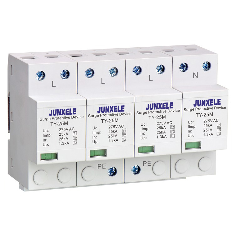 AC DC 2P3P 25kA 40kA Type 1 2 3 Combined SPD 500V 1000V Surge Protective Device Power Protector