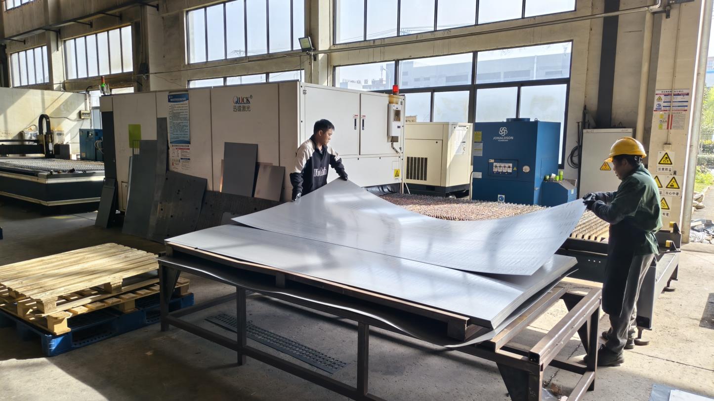 Laser cutting process at Phlox Energy manufacturing facility
