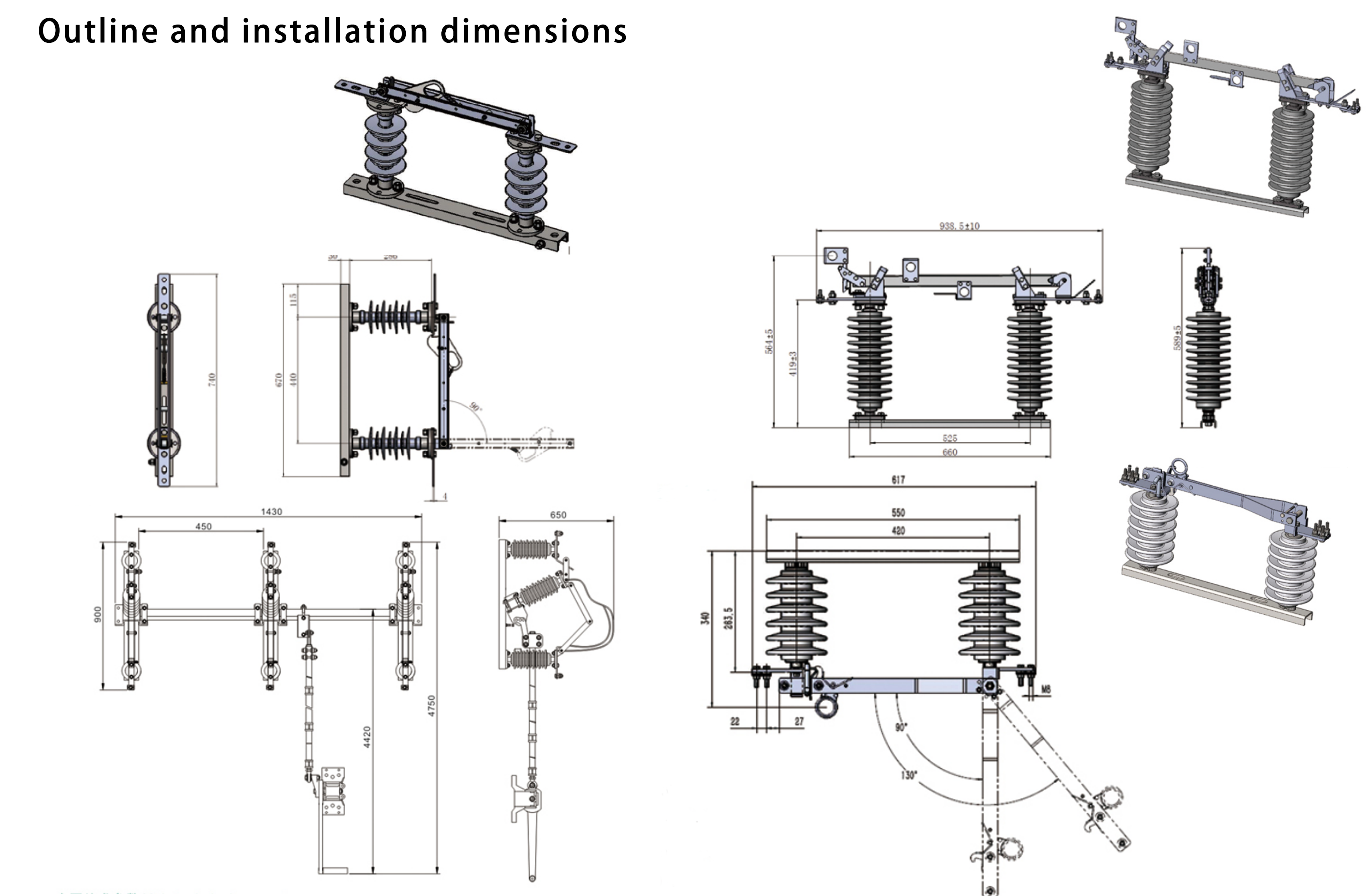 GW9-15kV Disconnecting Switch Diagram