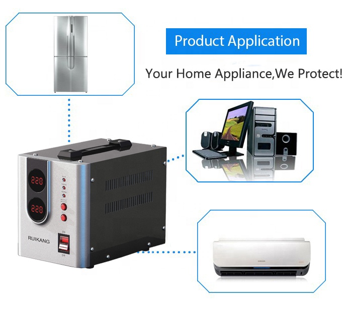 Single Phase 220V AC Power Relay Controlled Automatic Voltage Regulator Stabilizer Whole House Surge Protector for TV