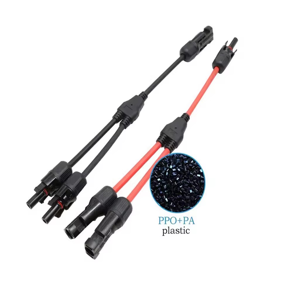 Y-shaped Parallel Connector MMF/FFM Solar Branch Adapter Solar Panel Cable Distributor Waterproof and Dustproof Cable Socket