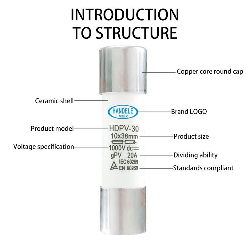 Low Price High Quality PV Solar Ceramic DC Fuse Links 1000VDC 20A