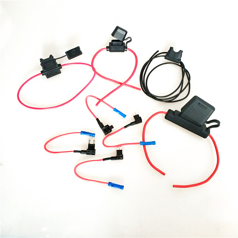 Small Blade Type Waterproof Power Socket 10A Inline Fuse Holders 16AWG Auto Car Replacement Fuses 16AWG Length