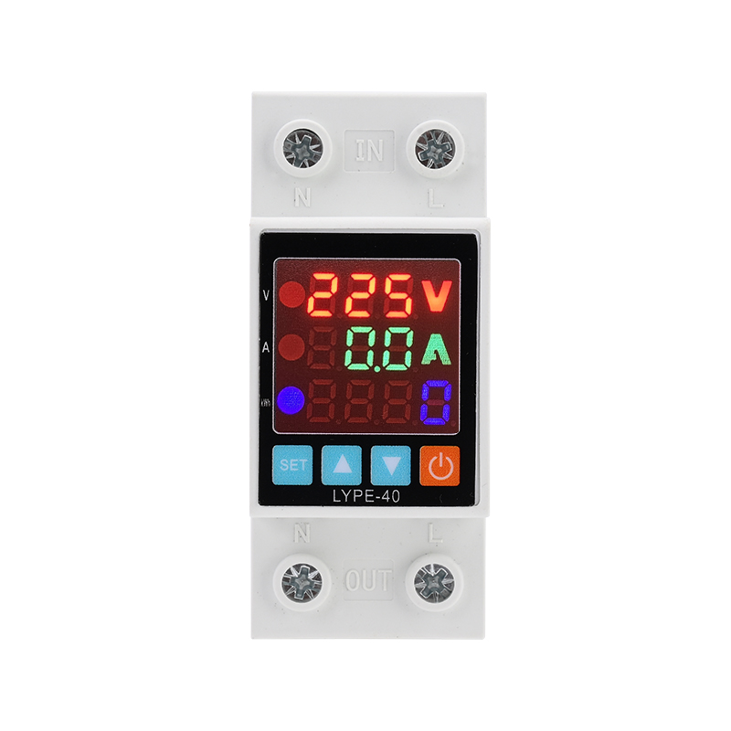63A Single-phase Adjustable Overvoltage And Undervoltage Protector 3 In1, With Voltage And Current Protection Kwh Energy Merter