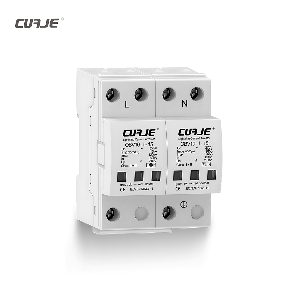 15kA Surge protection Device 4P TYPE 1+2 SPD 380V AC Power Surge Protector
