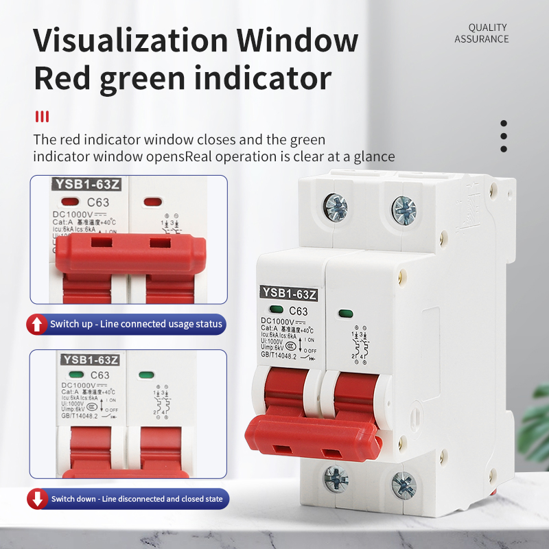 Factory Direct Sale YSB1-63Z Series 1P Small Photovoltaic DC Circuit Breaker Overload/Short Circuit Protection