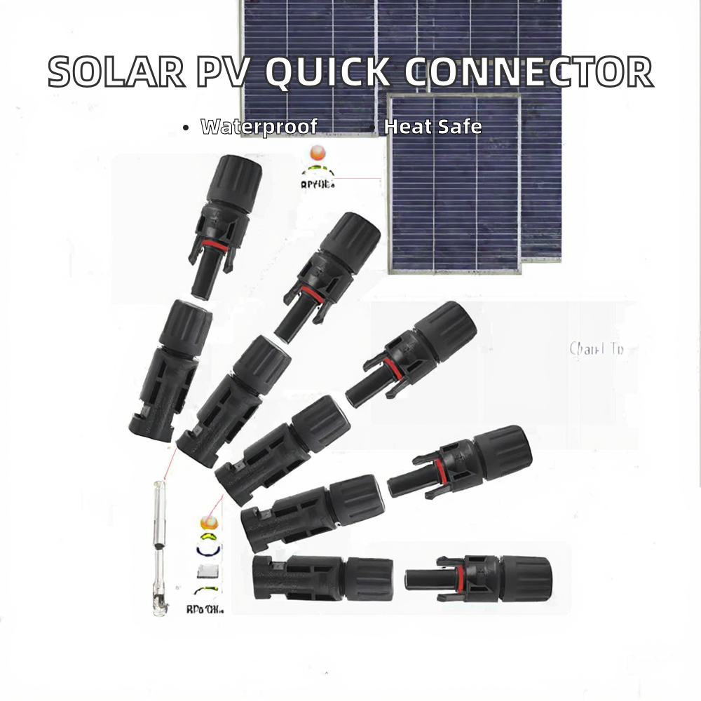 For MC4b Photovoltaic Connector Waterproof Adapter Solar Quick Connection Line Male/Female 50A IP67 PPO Housing