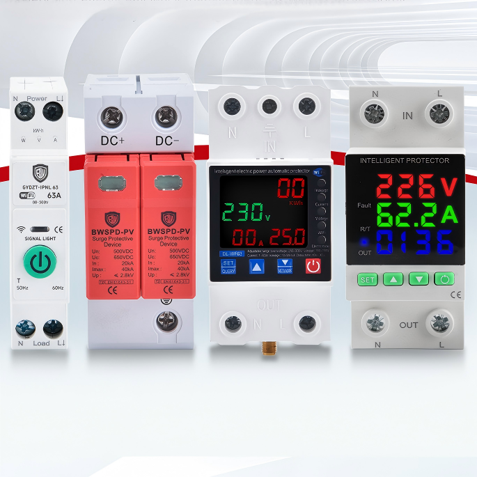 Baiwei 3P 40kA DC 650V Lightning Protection Surge Protector Power Strips Solar System Whole House Electronic Equipment
