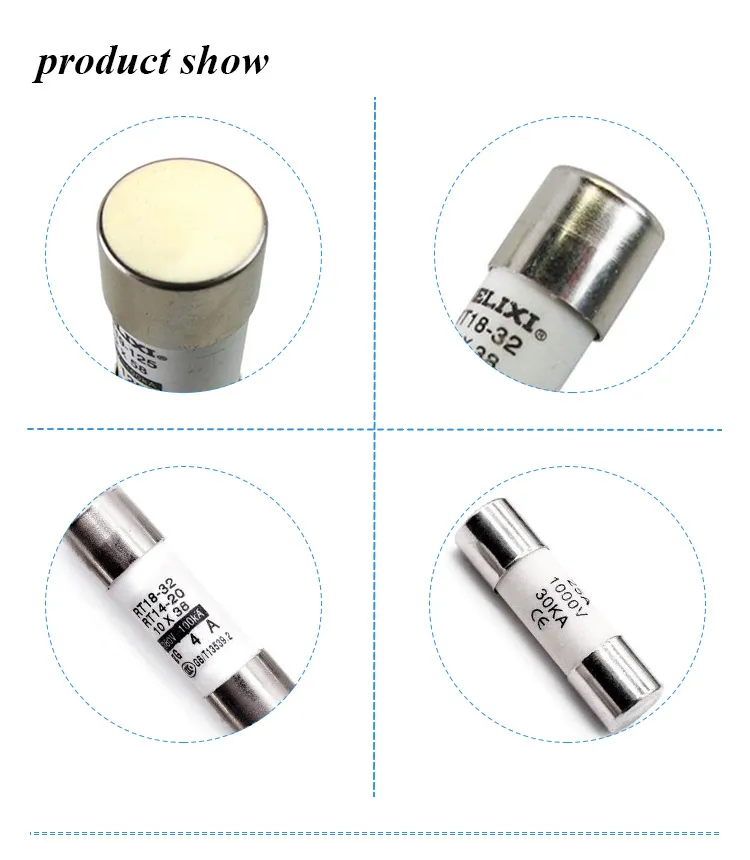 10X38mm Rt18-32 16A 32A Solar Photovoltaic Cylindrical Ceramic Fuse 1000V DC for Power System