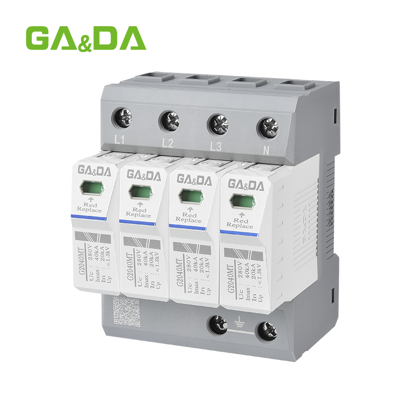 20kA-40kA Surge Protector for LV 4P Type 1 SPD Lightning Arrester