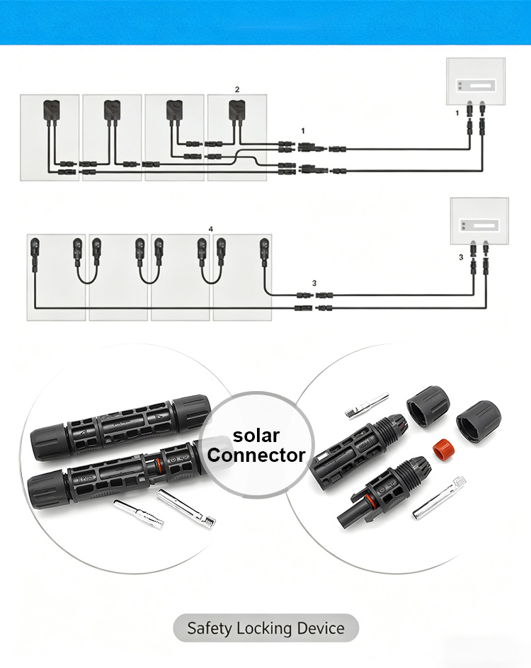 Male Female Photovoltaic IP67 Waterproof Solar PV Energy Connector For PV Solar System Panel Cable
