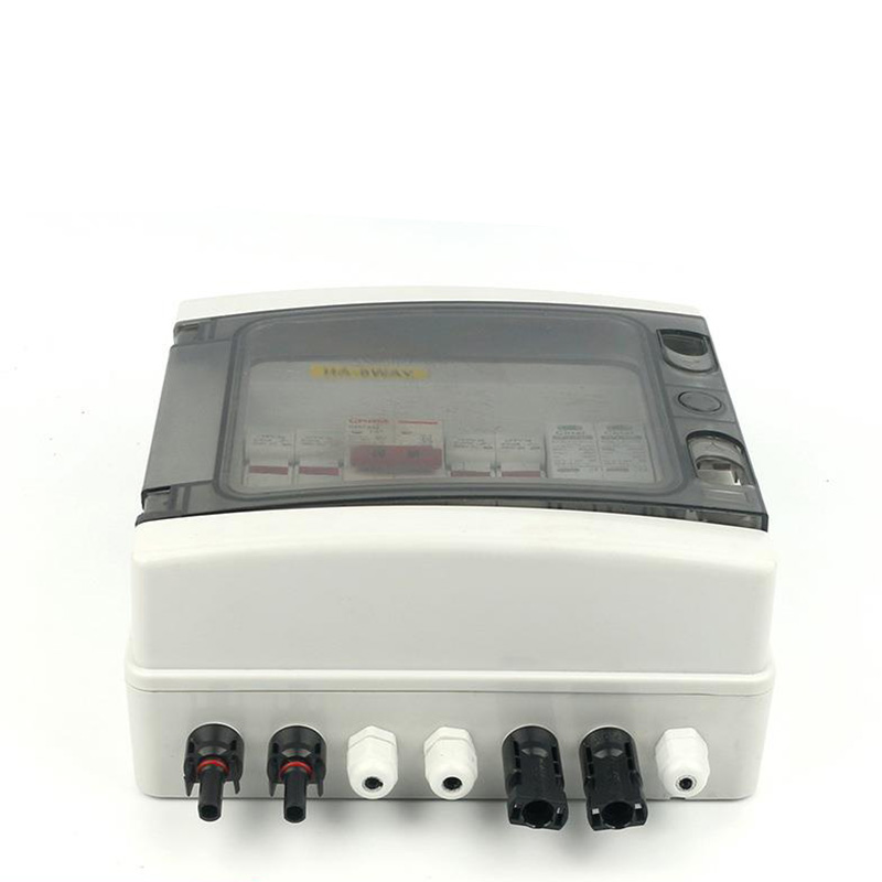 Solar Photovoltaic DC 600V ABS Lightning Protection Combiner Box 8 Channels 1 Input/Output IP65 Waterproof Fuse MCB SPD