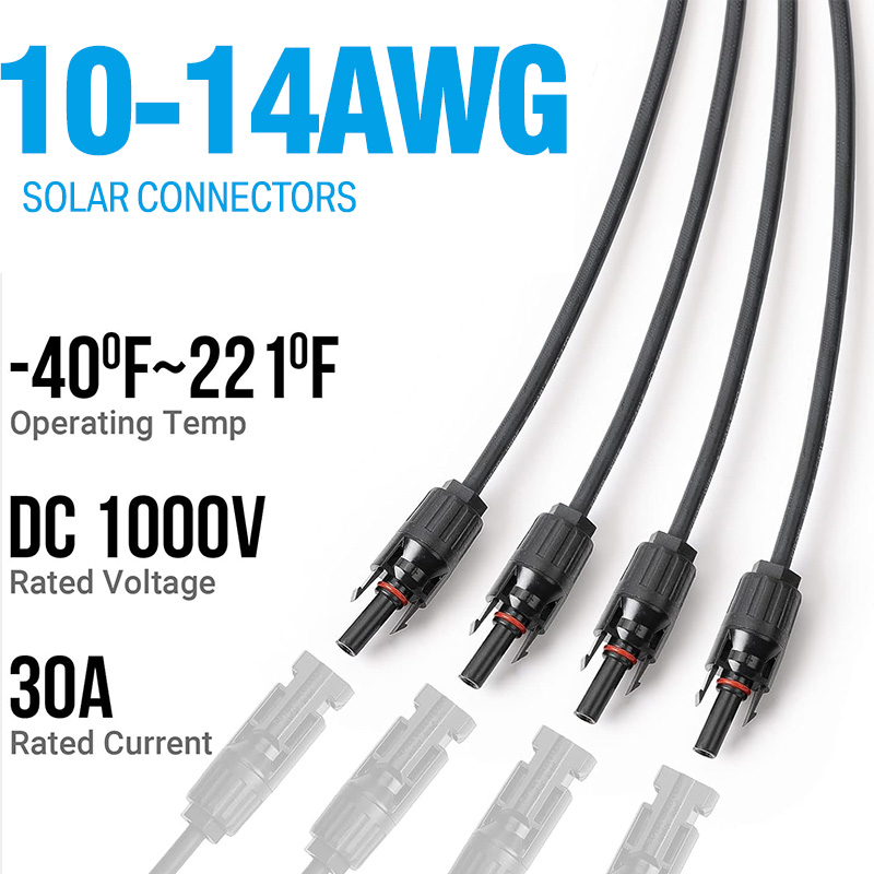 Y Type Solar PV Branch Cable Connector Parallel Adapters 1500V DC 50A 1 to 2 3 4 Way Solar Panel Connector