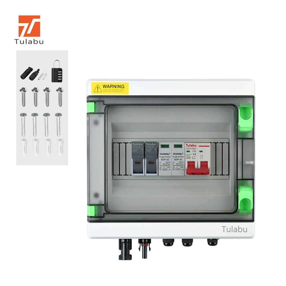 Tulabu DC1000V Solar PV Array Combiner Box 1in 1out 1000V DC Plastic Power Distribution Equipment 100A 32A 63A 30A Current
