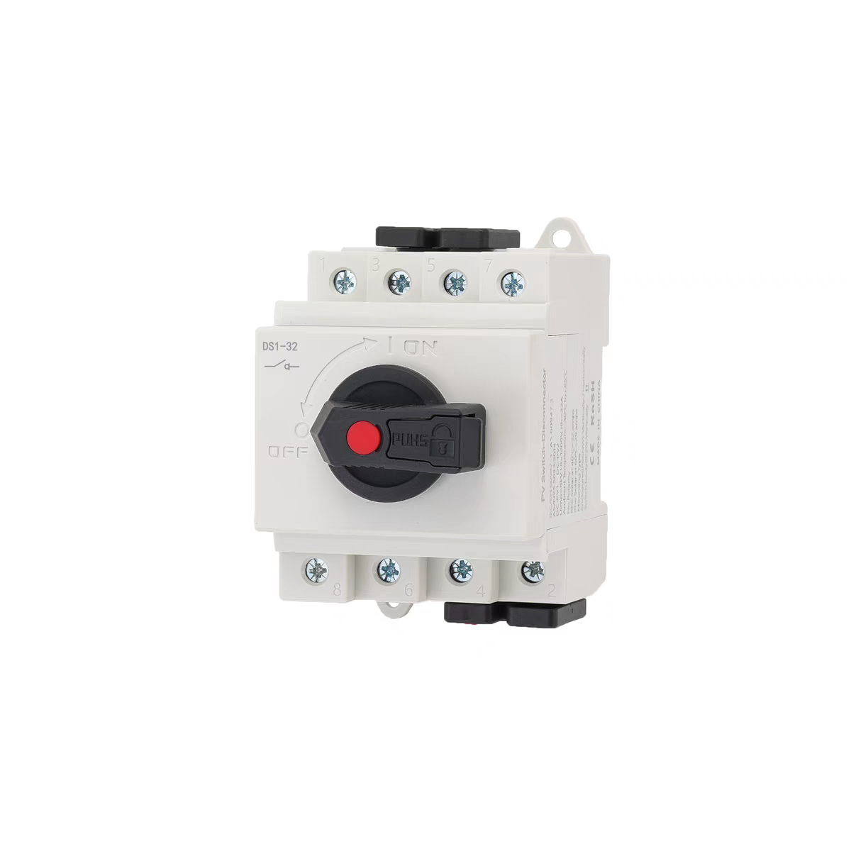 32A Max Solar PV DC Disconnect Isolator Switch IP66 Enclosure with Plastic Material DC Voltage