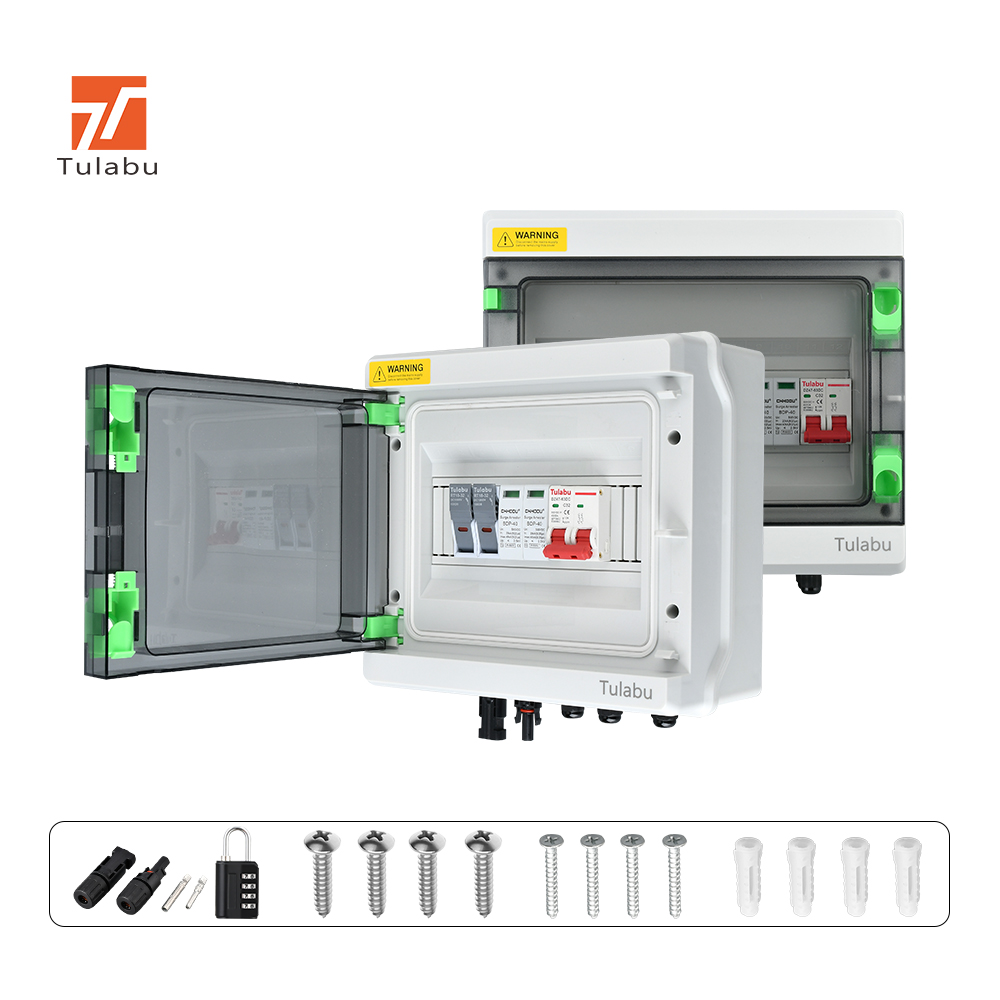 Tulabu DC1000V Solar PV Array Combiner Box 1in 1out 1000V DC Plastic Power Distribution Equipment 100A 32A 63A 30A Current