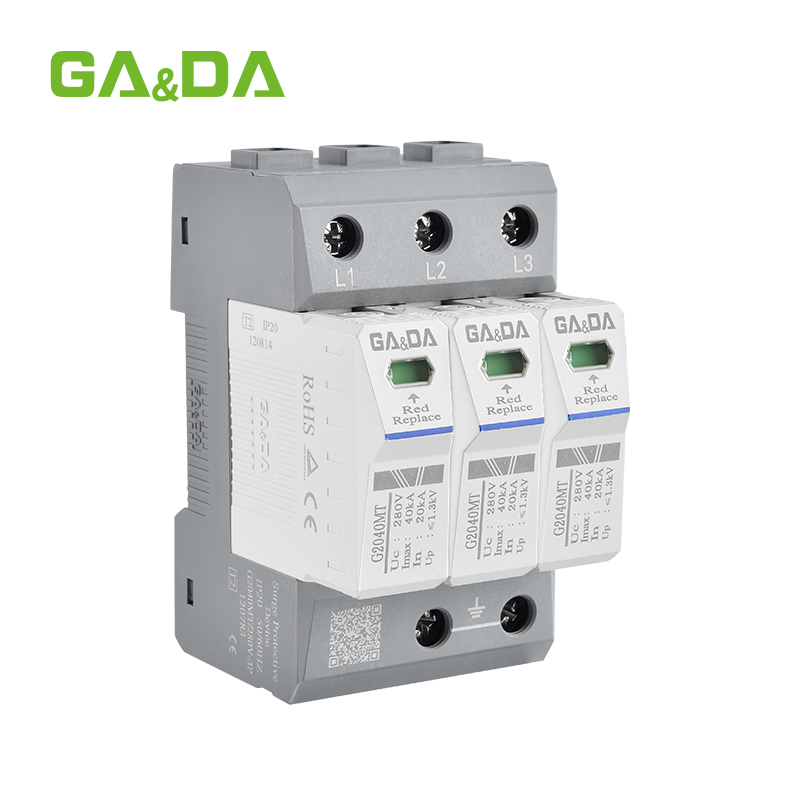 GA&DA Electric Surge Protector 3P 280V AC Low Voltage Arrester Device spd 20kA 40ka 120ka Surge Protective