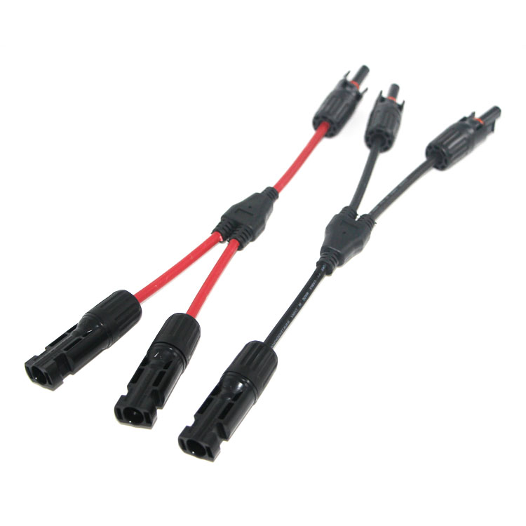 1 Pairs Solar Connectors Y Branch Parallel Adapters 12AWG Cable for Solar Panel